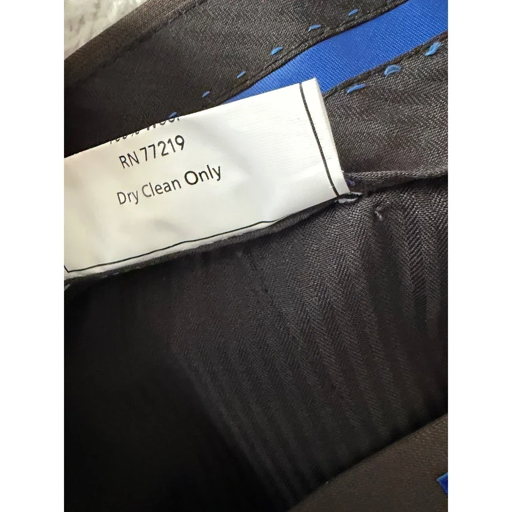 NWT- Egara Mens 42W 100% Wool Dress Pants Brown Flat Front Unfinished Hem